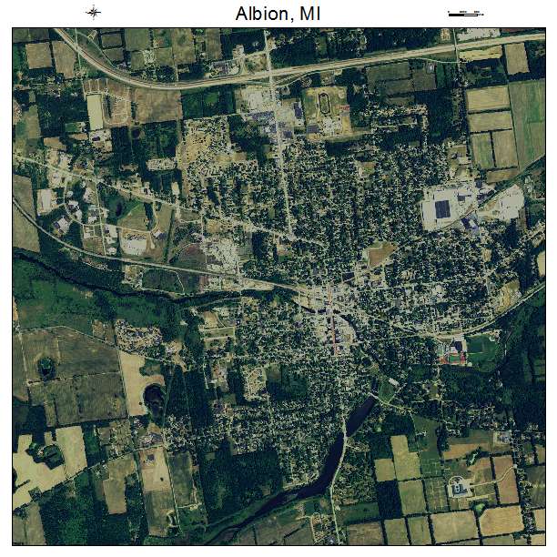 Albion, MI air photo map