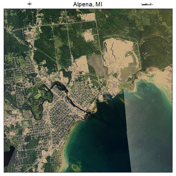 Alpena, MI air photo map