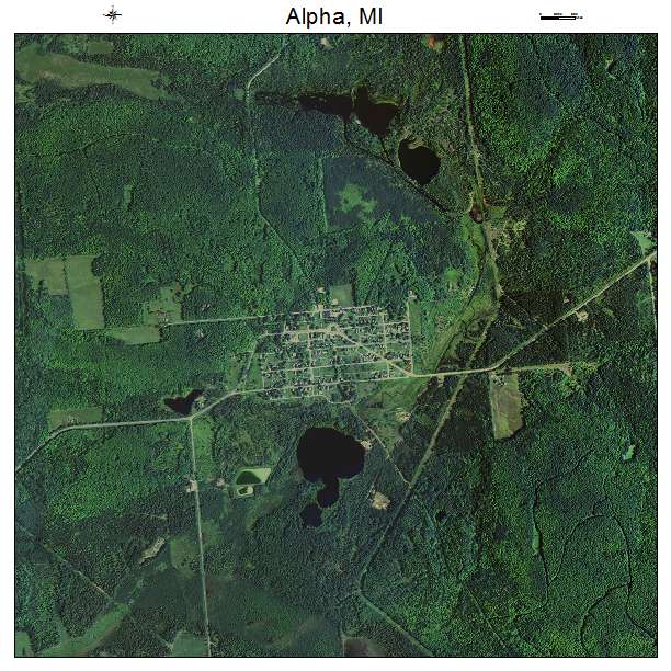 Alpha, MI air photo map