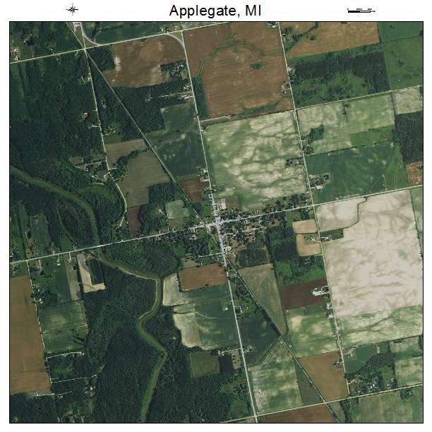 Aerial Photography Map of Applegate, MI Michigan