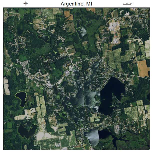 Argentine, MI air photo map