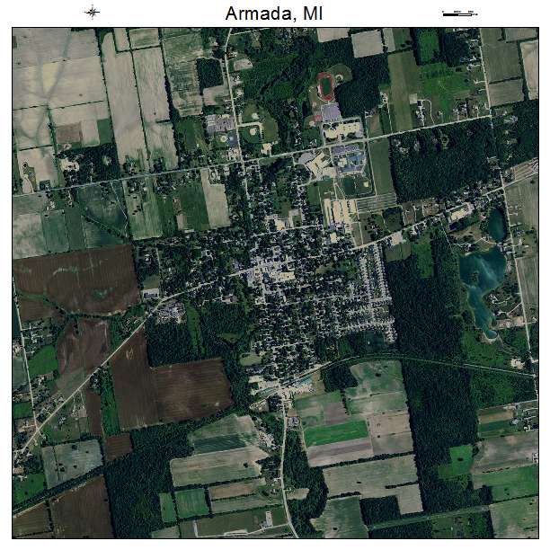 Armada, MI air photo map