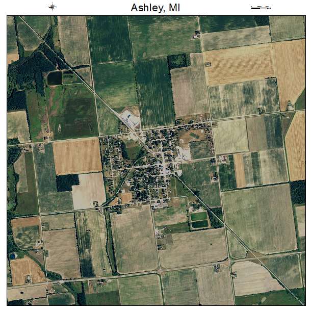 Ashley, MI air photo map
