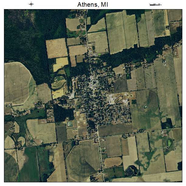 Athens, MI air photo map