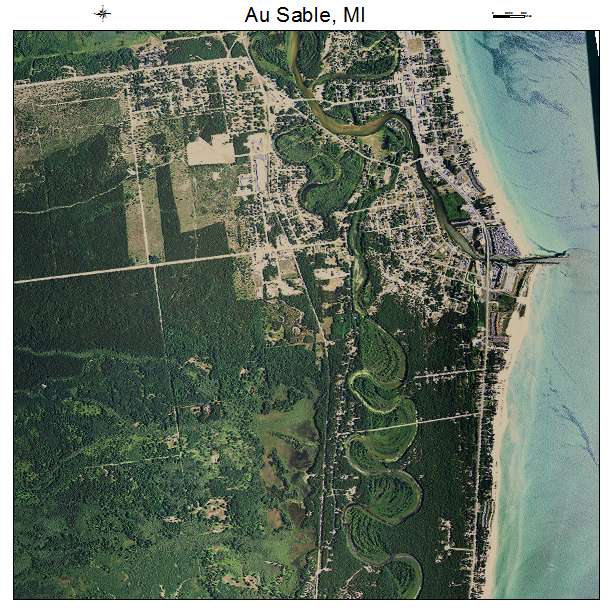 Au Sable, MI air photo map