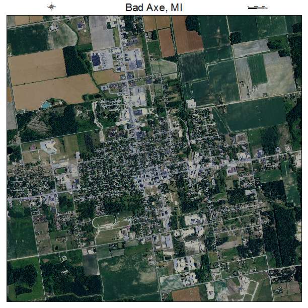 Bad Axe, MI air photo map