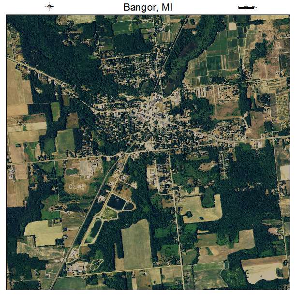 Bangor, MI air photo map