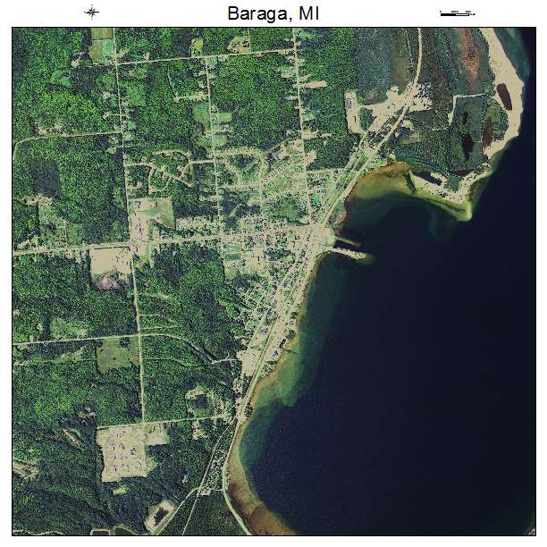 Baraga, MI air photo map