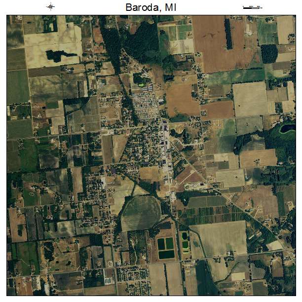 Baroda, MI air photo map
