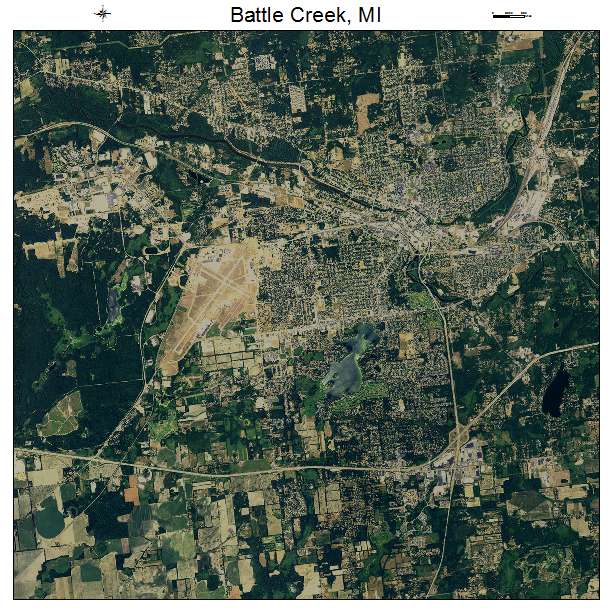 Battle Creek, MI air photo map