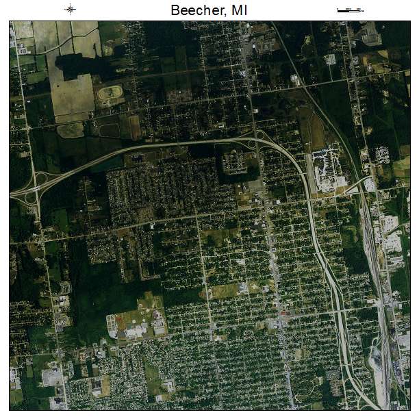 Beecher, MI air photo map