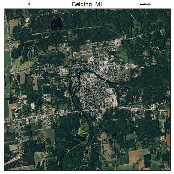Belding, MI air photo map