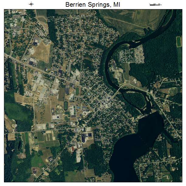 Berrien Springs, MI air photo map