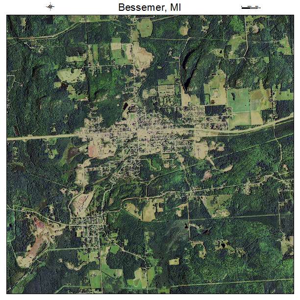 Bessemer, MI air photo map