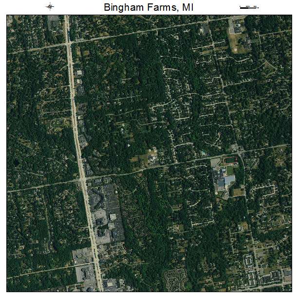 Bingham Farms, MI air photo map