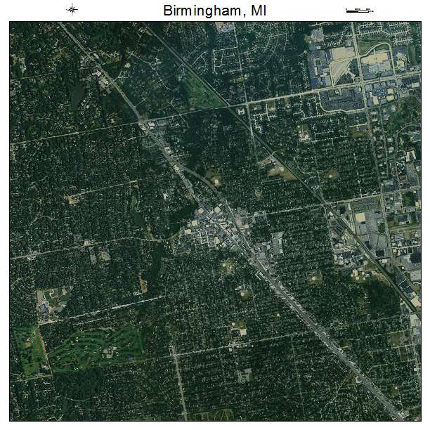 Birmingham, MI air photo map