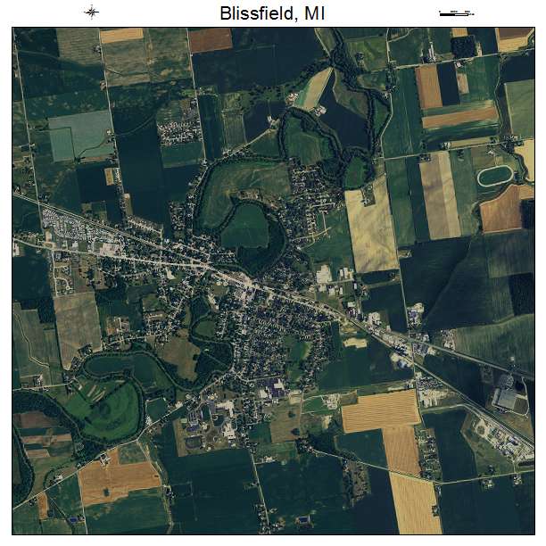 Blissfield, MI air photo map