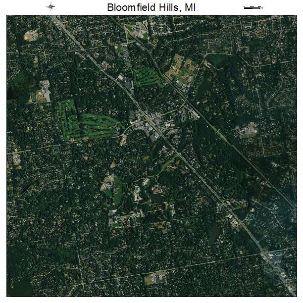 Bloomfield Hills, MI air photo map