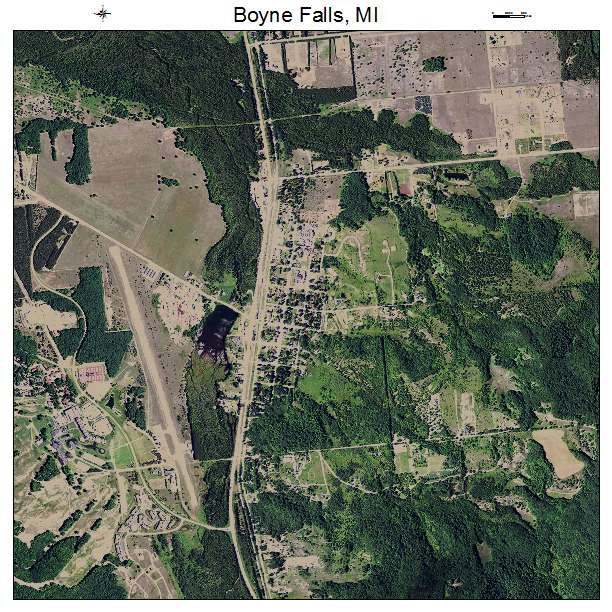 Boyne Falls, MI air photo map