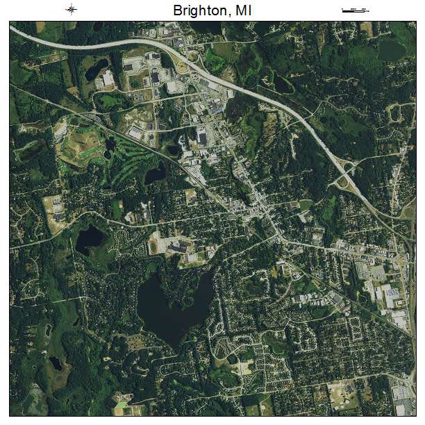 Brighton, MI air photo map