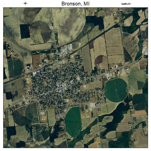 Bronson, MI air photo map