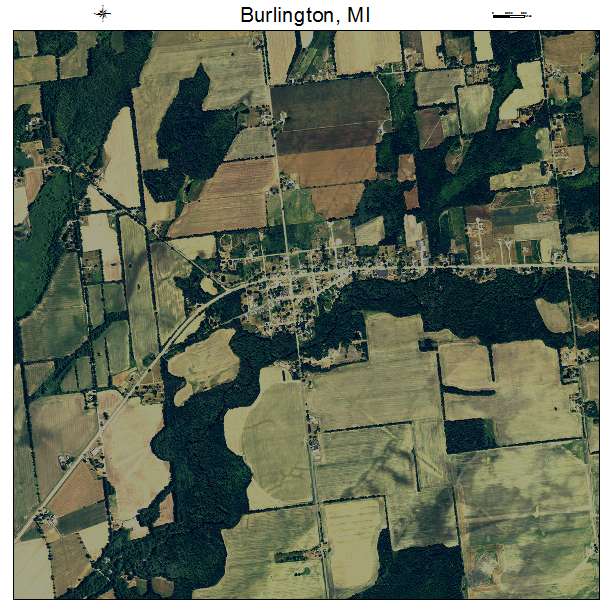Burlington, MI air photo map