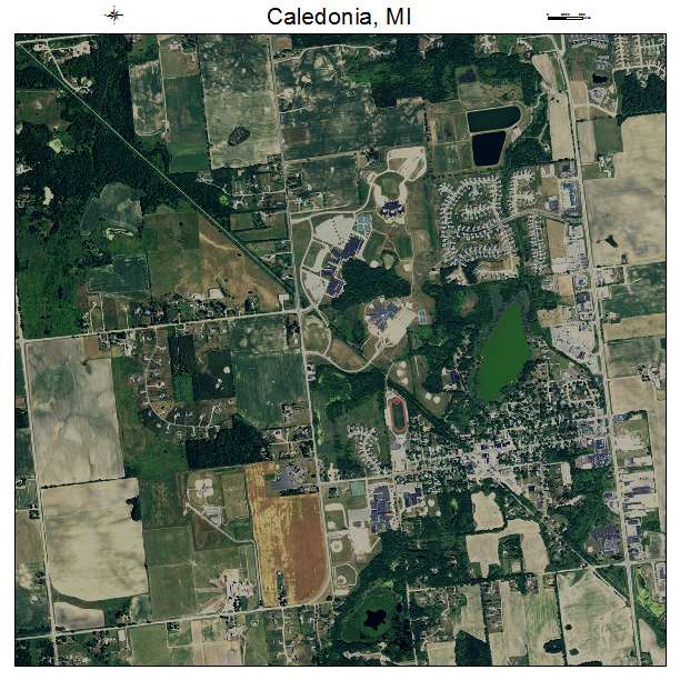 Caledonia, MI air photo map