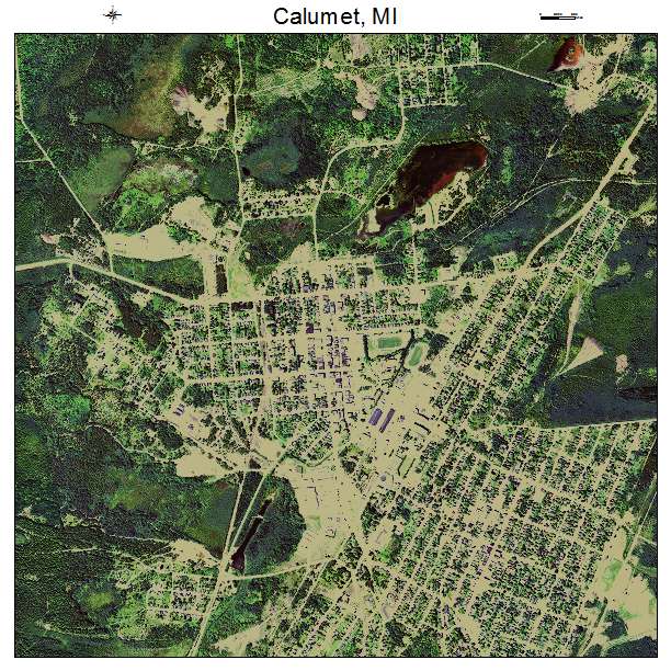 Calumet, MI air photo map