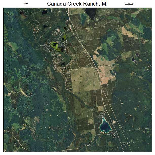 Canada Creek Ranch, MI air photo map