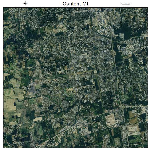 Canton, MI air photo map