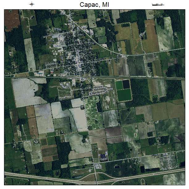 Capac, MI air photo map