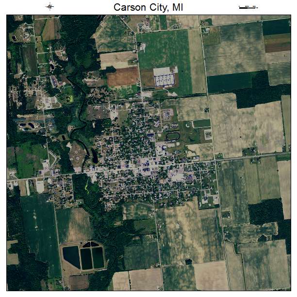 Carson City, MI air photo map