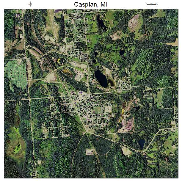 Caspian, MI air photo map