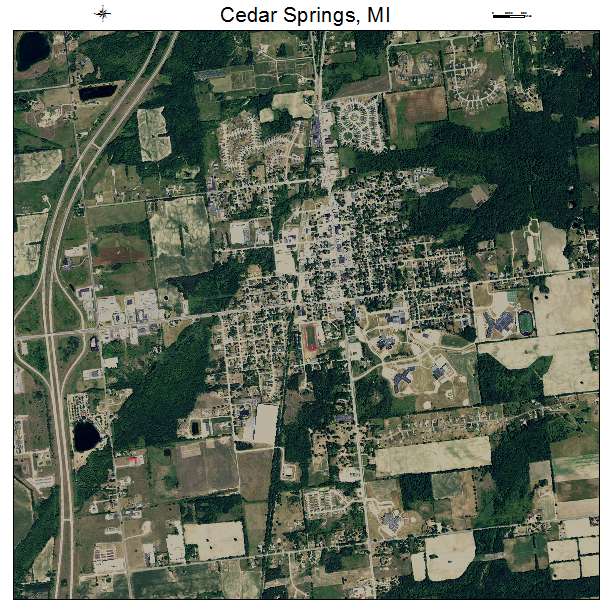 Cedar Springs, MI air photo map
