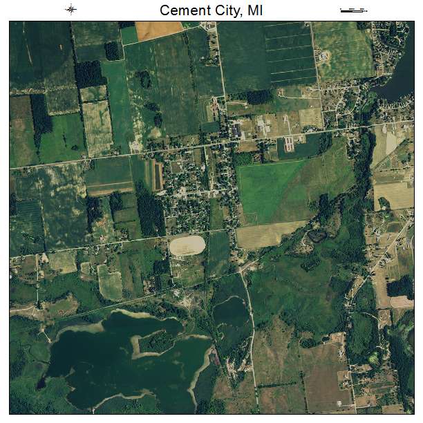 Cement City, MI air photo map