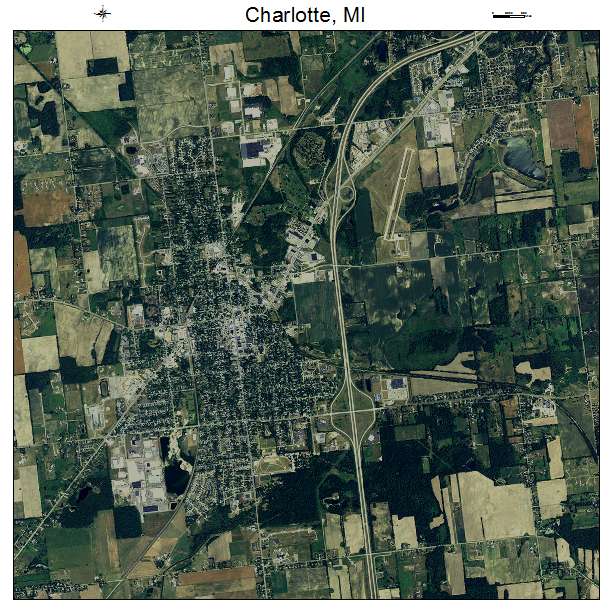 Charlotte, MI air photo map