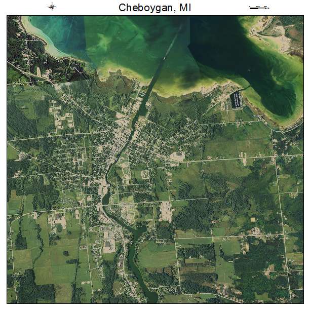 Cheboygan, MI air photo map