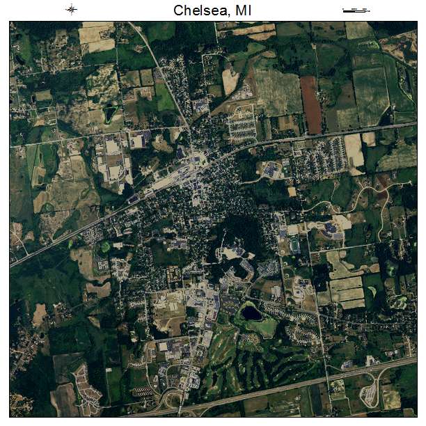 Chelsea, MI air photo map