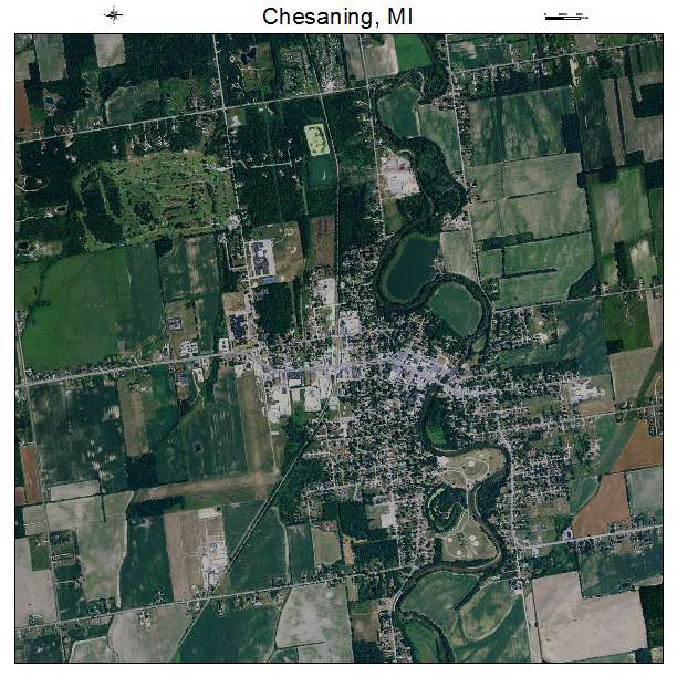 Chesaning, MI air photo map