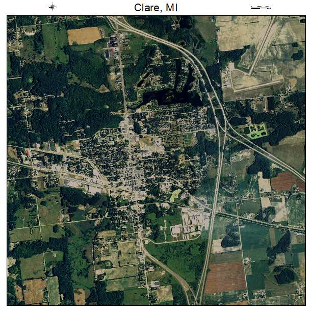 Clare, MI air photo map