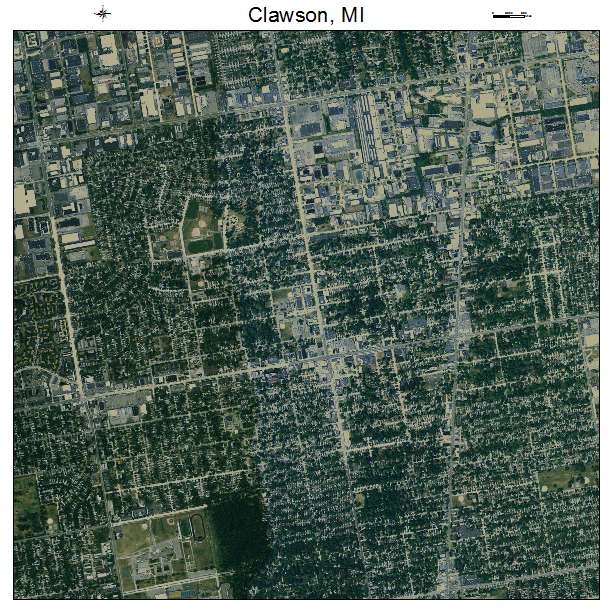 Clawson, MI air photo map