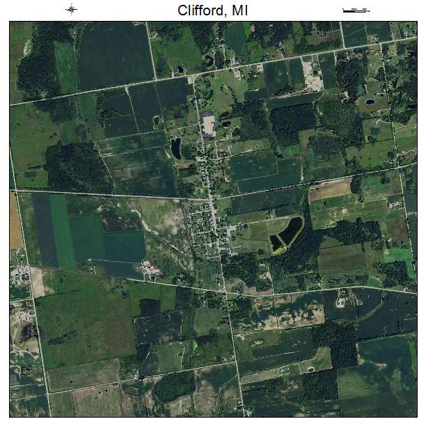 Clifford, MI air photo map