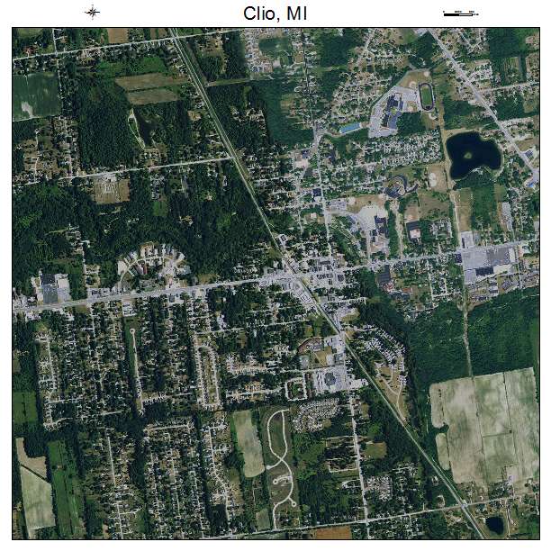 Clio, MI air photo map