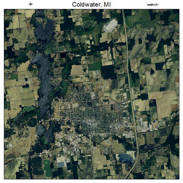 Coldwater, MI air photo map