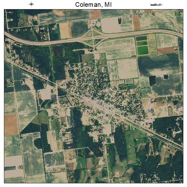 Coleman, MI air photo map