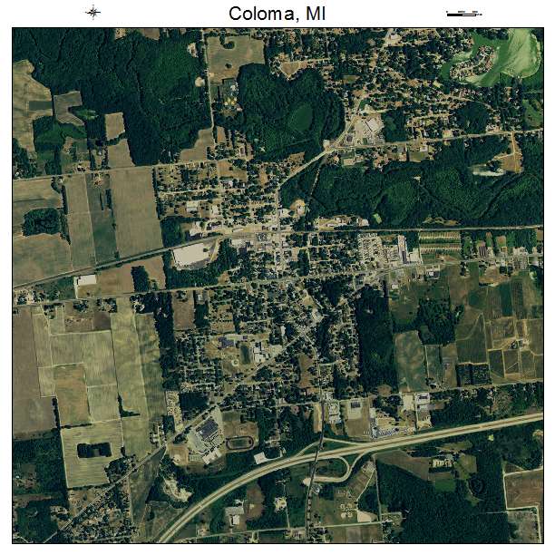 Coloma, MI air photo map