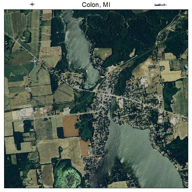 Colon, MI air photo map
