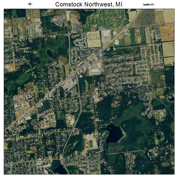 Comstock Northwest, MI air photo map