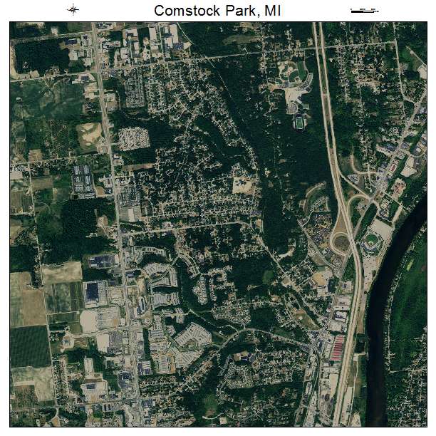 Comstock Park, MI air photo map