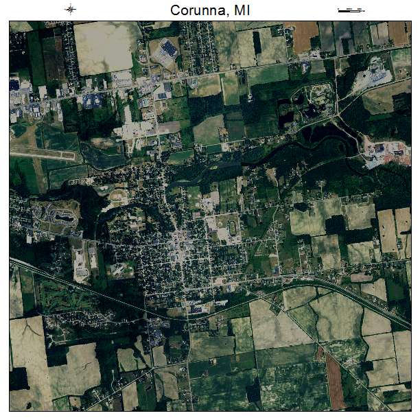 Corunna, MI air photo map